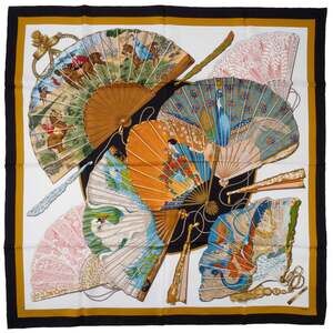 HERMES Black Silk Scarf